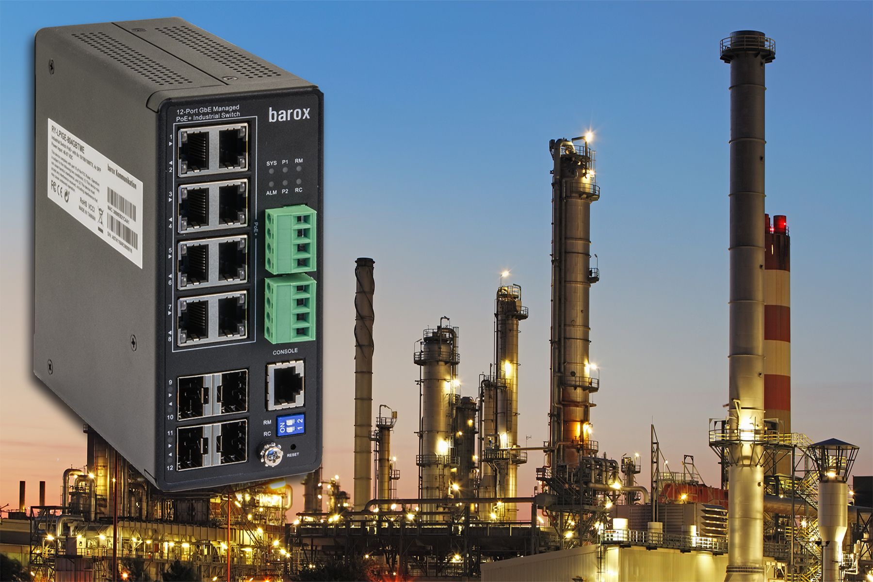 PKE Gulf WLL select barox Ethernet video switches for flagship oil refinery project